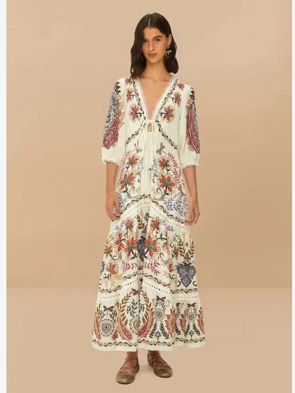 FARM RIO Boho Glam Floral Maxi Dress